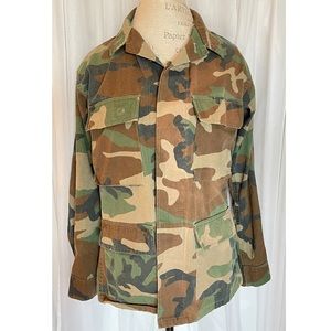 Vintage Green/Brown Army Fatigue Jacket Size: Small